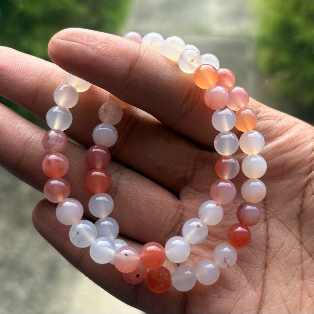 Yan Yuan Agate Crystal Bracelet 7.5mm - Picture 2 of 5
